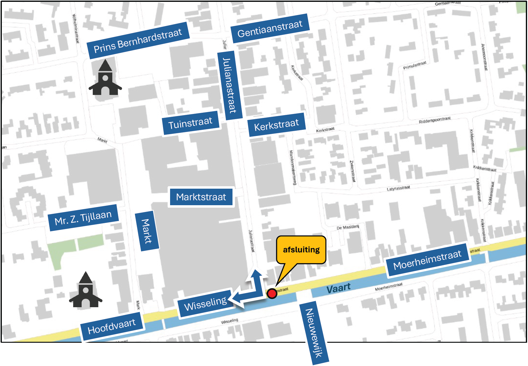 Schermafbeelding van de plattegrond in optie 1: autoluw