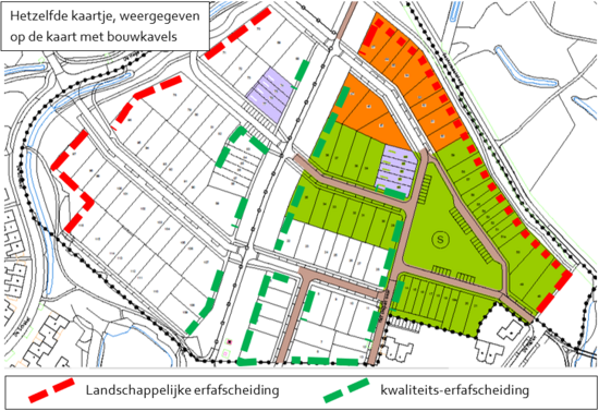 Erfscheidingen Garstlanden IV met bouwkavels en legenda