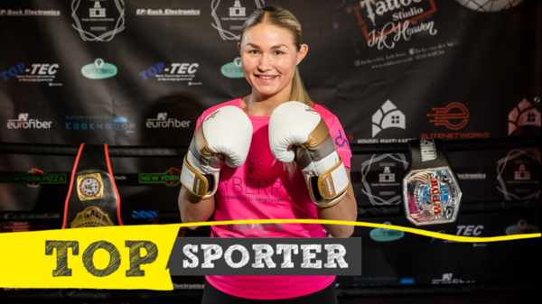 Foto van topsporter Naomi van de Belt in de boksschool